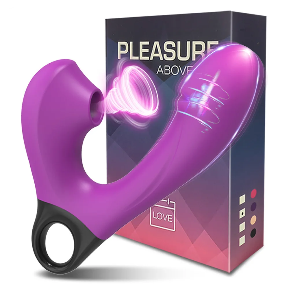Strong Earthquake Sucking Massage Stick Vibrator 10 Frequency Vibration & 5 Frequency Sucking Female Masturbator Adult Sex Toy_voghion.com