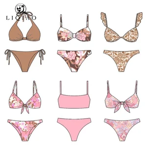 Women's Color Blocking & Plaid 2-Piece Bikini Sets with Tummy Control Stretch Breathable Spandex/Nylon Brazilian Bottom Swimwear