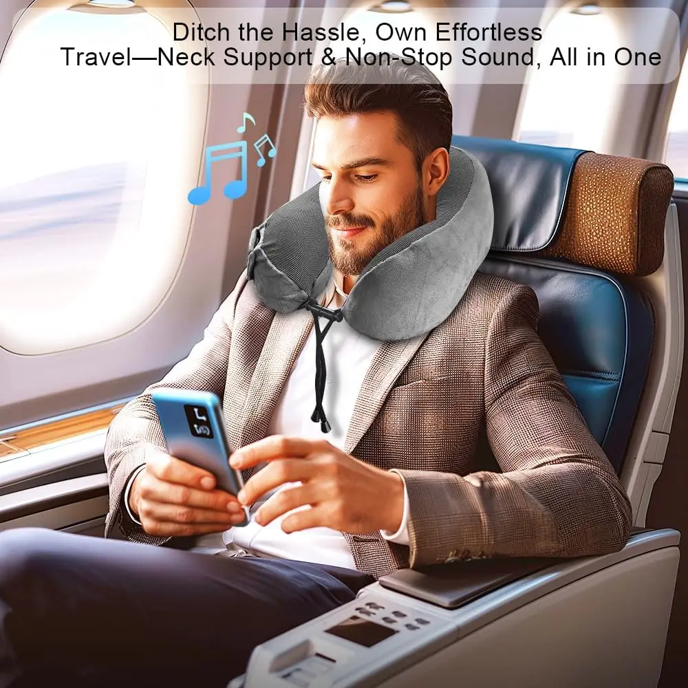 Wholesale Factory Price U-shaped Intelligent Massage Travel Pillow Neck Massage Pillow Memory Foam Portable Travel Pillow