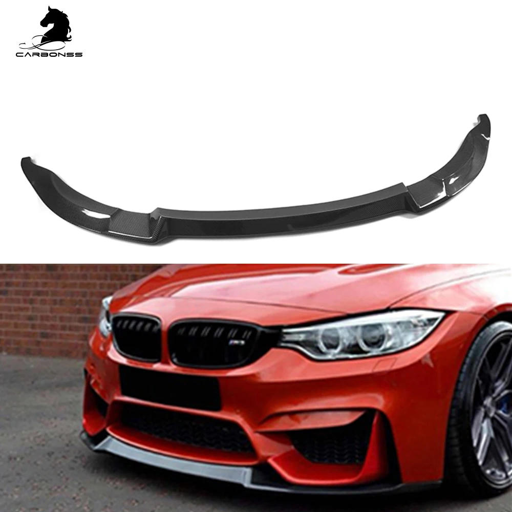 Cs Type Carbon Fiber Front Bumper Lip For Bmw F80 M3 F82 F83 M4 2014 ...