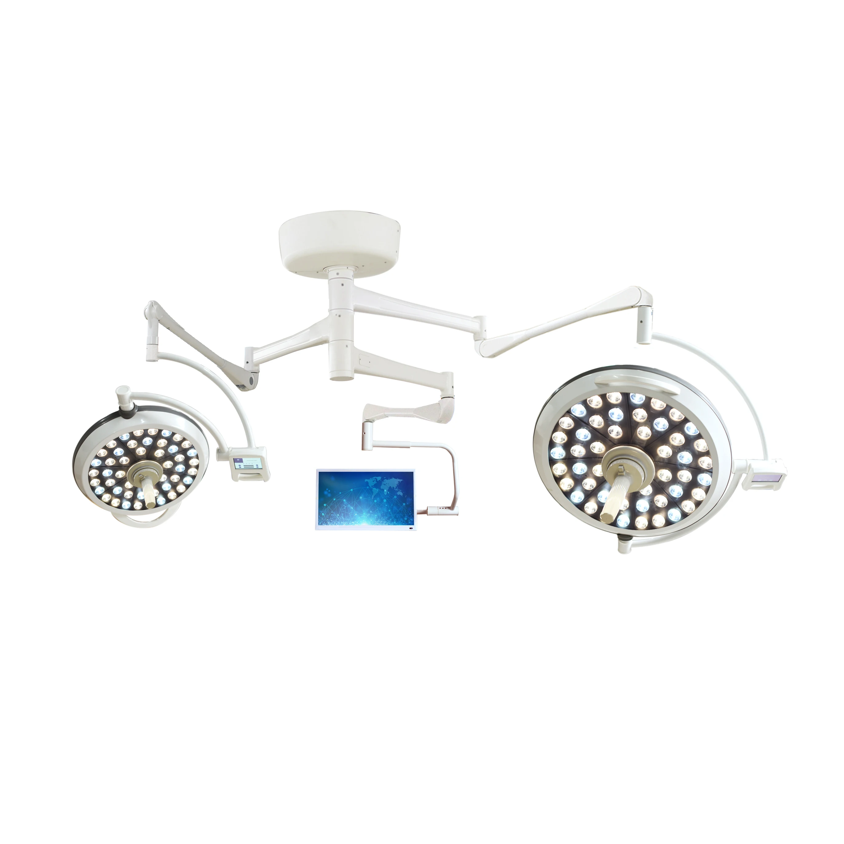 Lampada chirurgica a soffitto a LED Lampada chirurgica operativa senza ombre Lampada OT per sala operatoria Lampada chirurgica a doppia testa con fabbrica di fotocamere