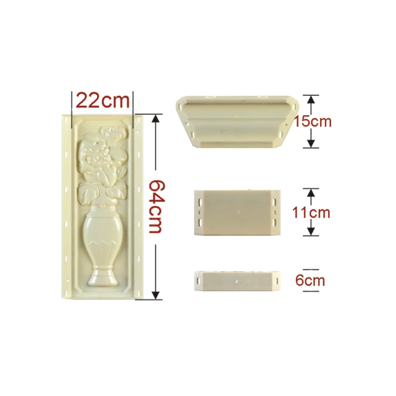 Precast Plastic Concrete Baluster Side square Column Pillar Molds