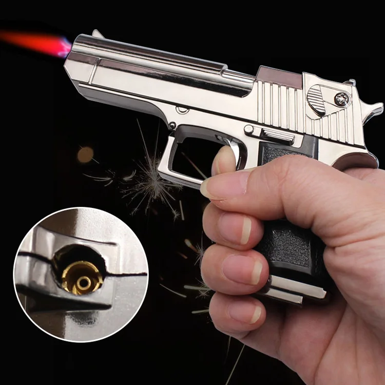 2023 Metal Pistol Lighter Gun Shaped Butane Torch Lighters Toy Models Buy Cigarette Lighter