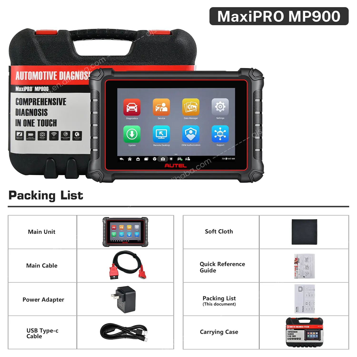 Autel MaxiPRO MP900 Vehicle OBD2 Scanner Tool MP808 MP900E MP808S Professional Universal Altar Full System Car Diagnostic Tools