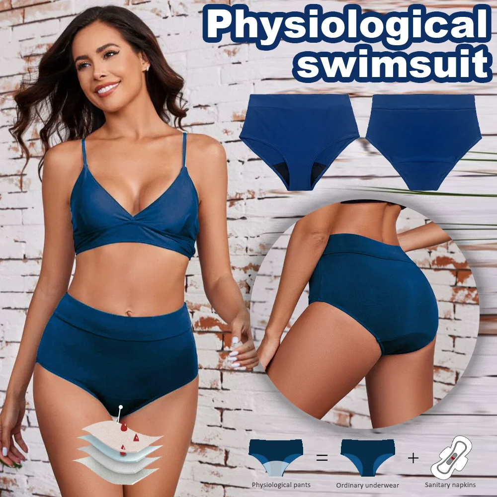 Plus-Size High-Waist Period Swim Brief back-coverage view