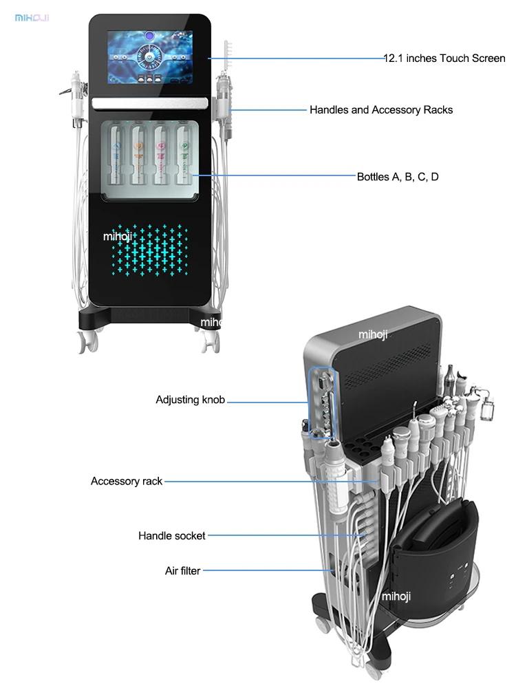 Professional Hydrafacial Machine with 2 Years Warranty 17 Handles and Vacuum Pressure ≥100Kpa for Advanced Skin Care