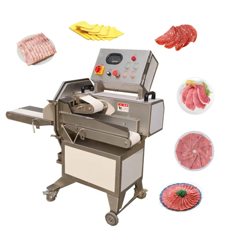 Cheese Slice Machine Deli Salami Slicer Industrial Biltong Slicer Automatic Bacon Meat Slicer Machine