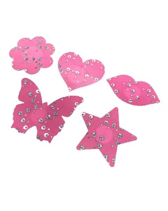 Disposable Breathable Pink Glitter Breast Petals Nipple Covers Self Adhesive in Multiple Shapes for Women Wholesale