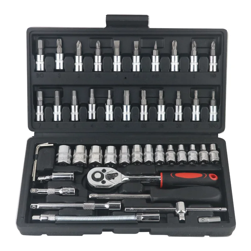Multifunctional 46pcs Car Socket Wrench Hand Tool Set Wrench Kit Socket