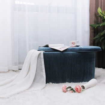 Customized Luxury High Quality Factory Wholesale Modern Home Bedroom Storage Velvet Ottoman Box Bench Seating