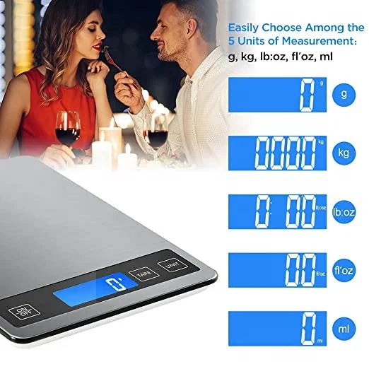 New Arrive Electronic Digital Weighing Kitchen Durable Stainless Steel Scale Food Scale 5kg 10kg 15kg Kitchen Scale