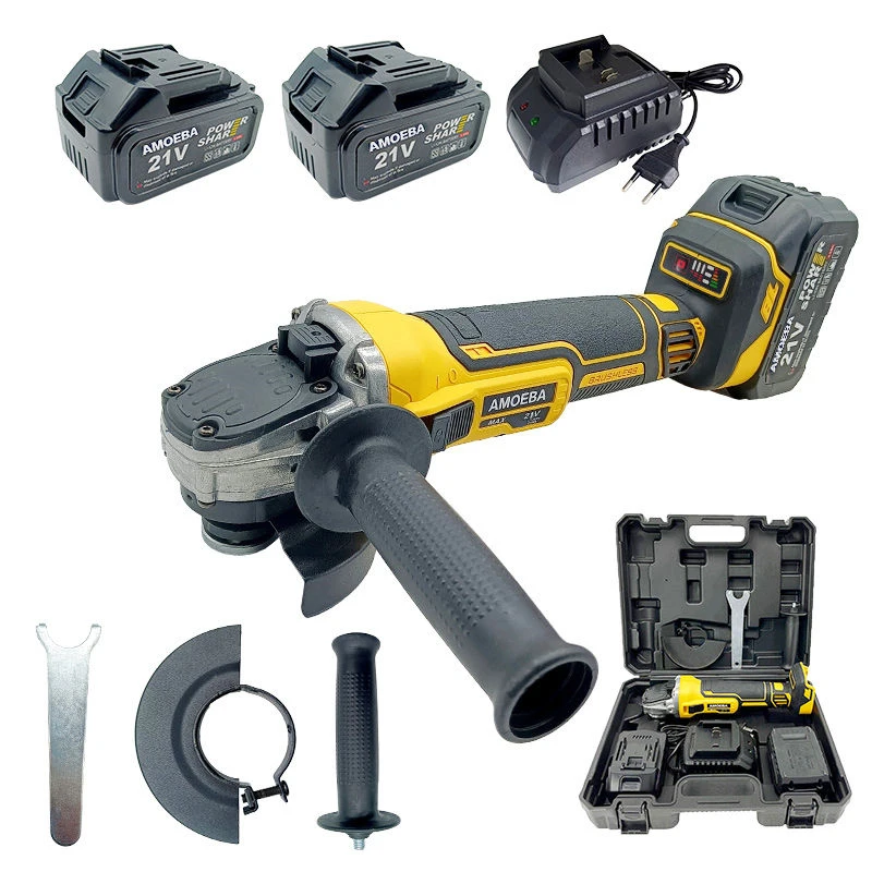 Профессиональная бесщеточная угловая шлифовальная машина, литий-ионный аккумулятор, деревообрабатывающий инструмент для резки, 100 мм, 125 мм, беспроводная угловая шлифовальная машина