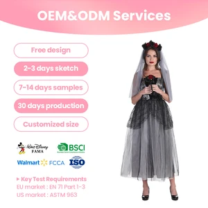 Custom Design OEM ODM Service Lace Dress Women's Dark Wedding Themed Costume for Festival Events