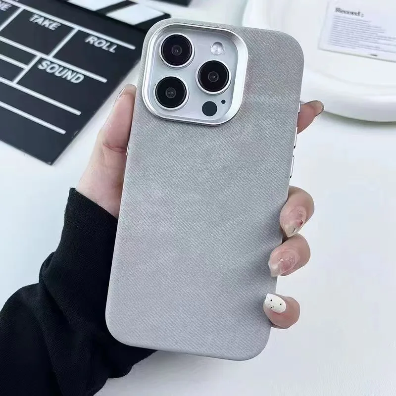 Washed Denim High-Grade Magnetic Shell Cell Phone Case for iPhone 2563