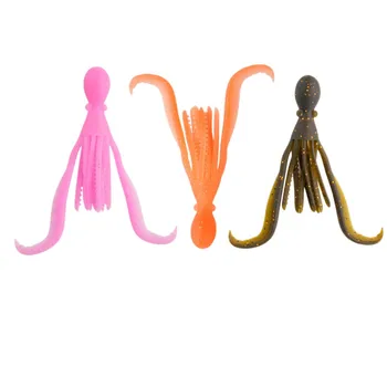 Cheery High Quality 4.9g Artificial Squid Jig 5 Colors Luminous 95mm Soft Fishing Lure TPR Material Squid Soft Lure for Shore Fi – Soft Lure – view 2