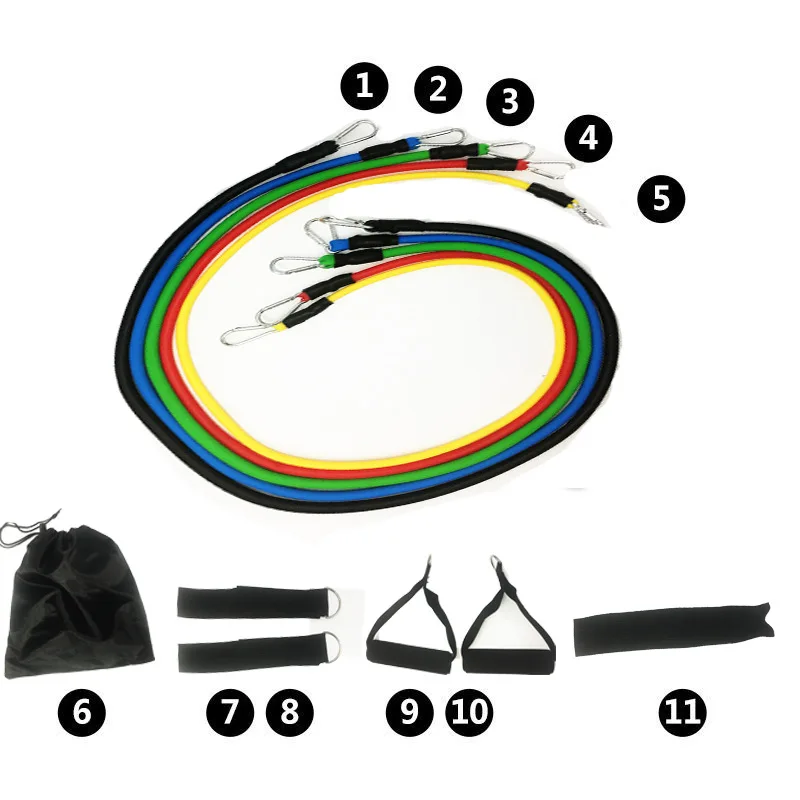 Pull up Assist TPE Stretch Band Resistance Resistance Tube Non Slip Slim Resistance Bands Set Custom logo