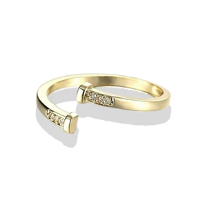 Muxcor Gold Plated Copper Alloy Jewelry Rings for Girls Fine Ajustable Double T-shaped Opening Korean-style