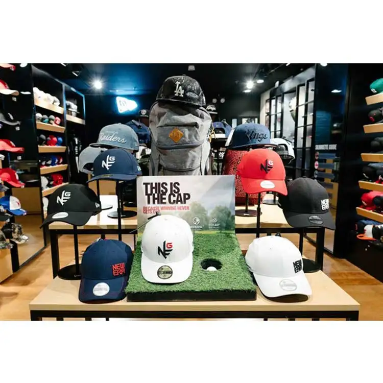 Custom Morden POP Hat Store Furniture Fixture Wall Baseball Cap Rack Sport  Hat Display Stand - Main Image