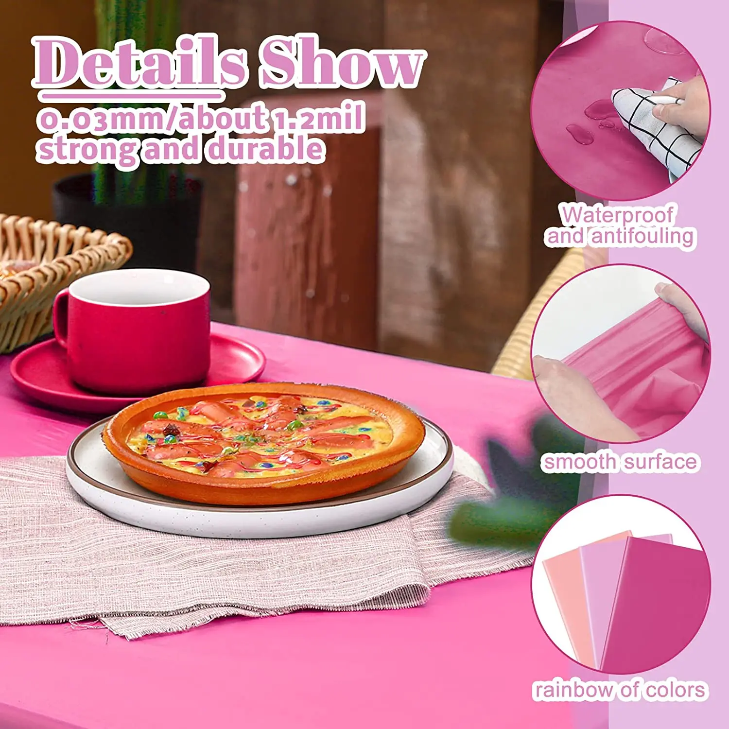 Modern Handmade Striped Party Rectangle Tablecloths Disposable Square Plastic Table Cover For