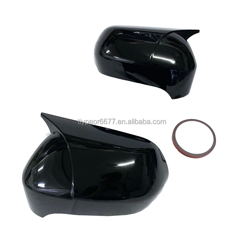 product gloss black rear view mirror cover cap without turn light for tiypeor honda civic 2006 2012 side door mirror shell decoration-5