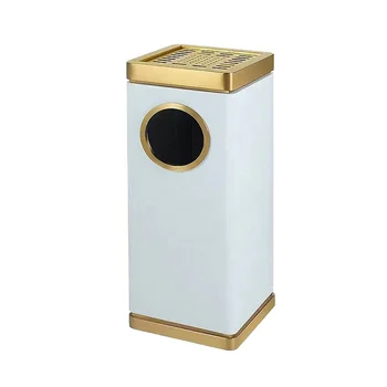 Customizable commercial rectangular stainless steel trash can hotel lobby recycling trash can with ashtray