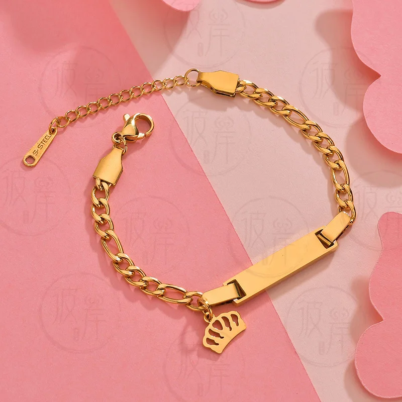 G1373 Hot Sale Encraved Gold Plated Child Baby Girl Chain
