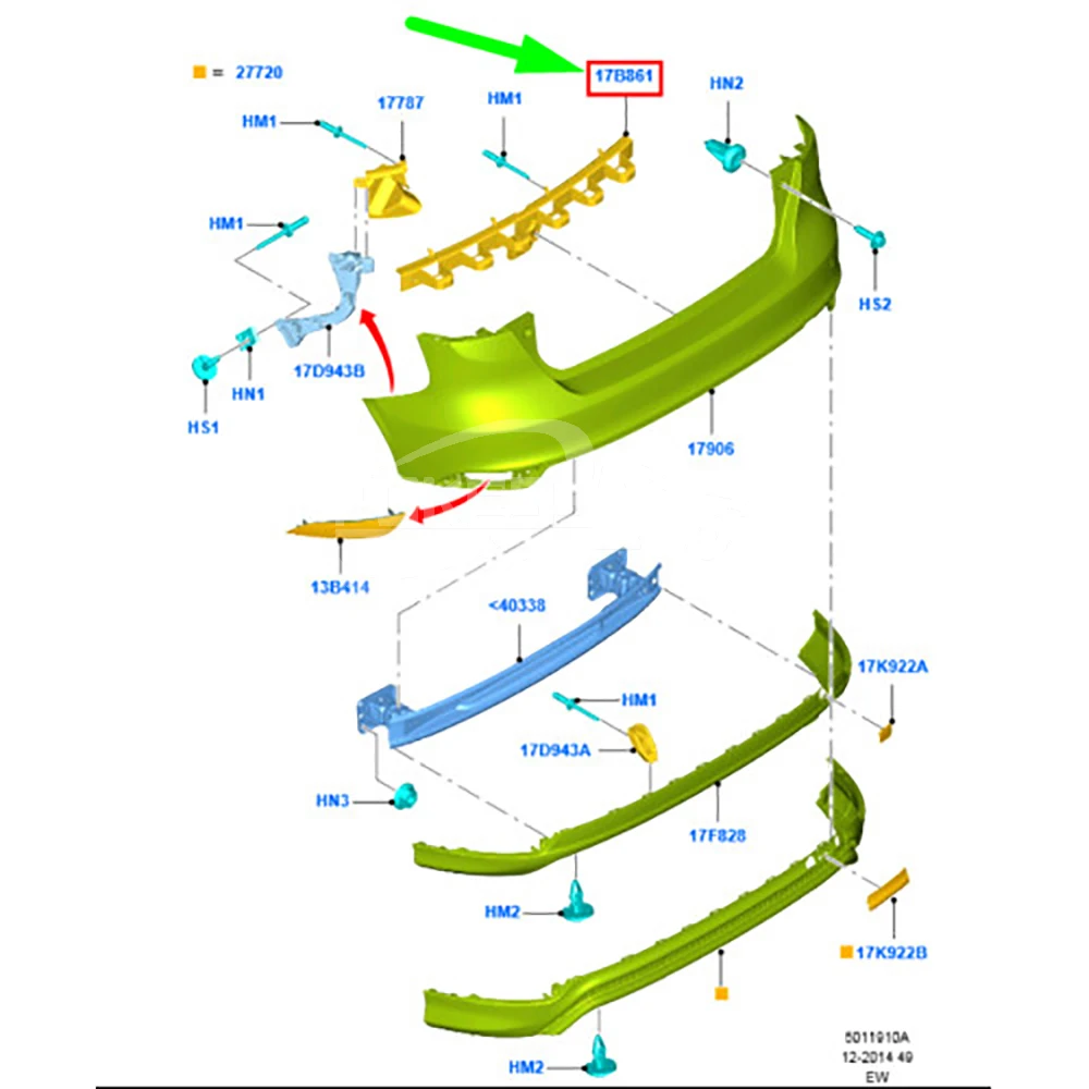 BM51A17B861AE LQ-FKS-238 Rear Bumper Bracket Middl — 4