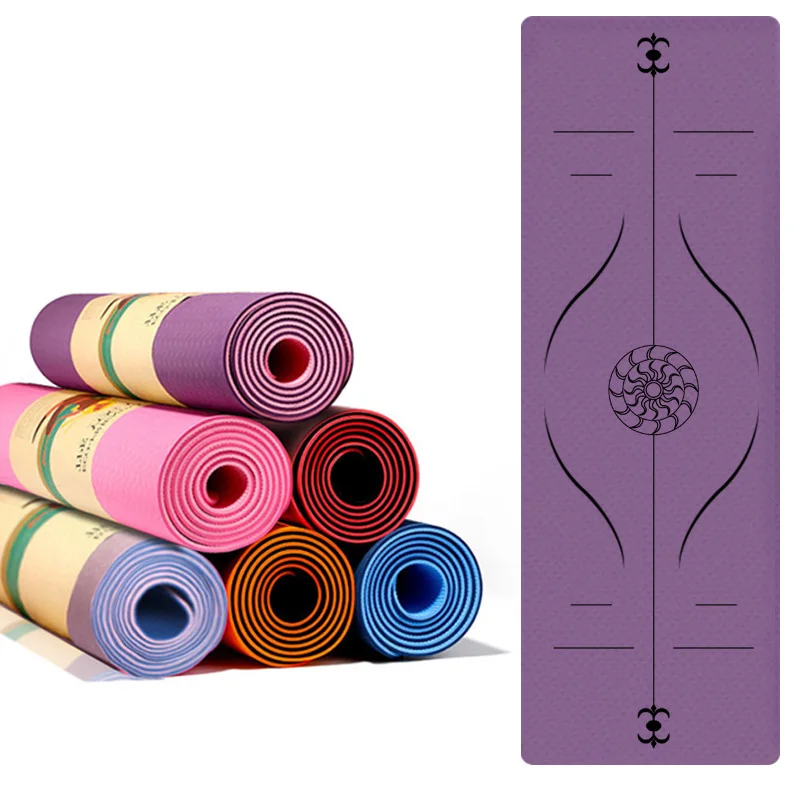 Anti-Tear Yoga Mats for Women Eco Friendly Pilates Fitness Mats with Alignment Marks Exercise Mats for Home Workout with Carrying Strap Yoga Mat Non Slip 