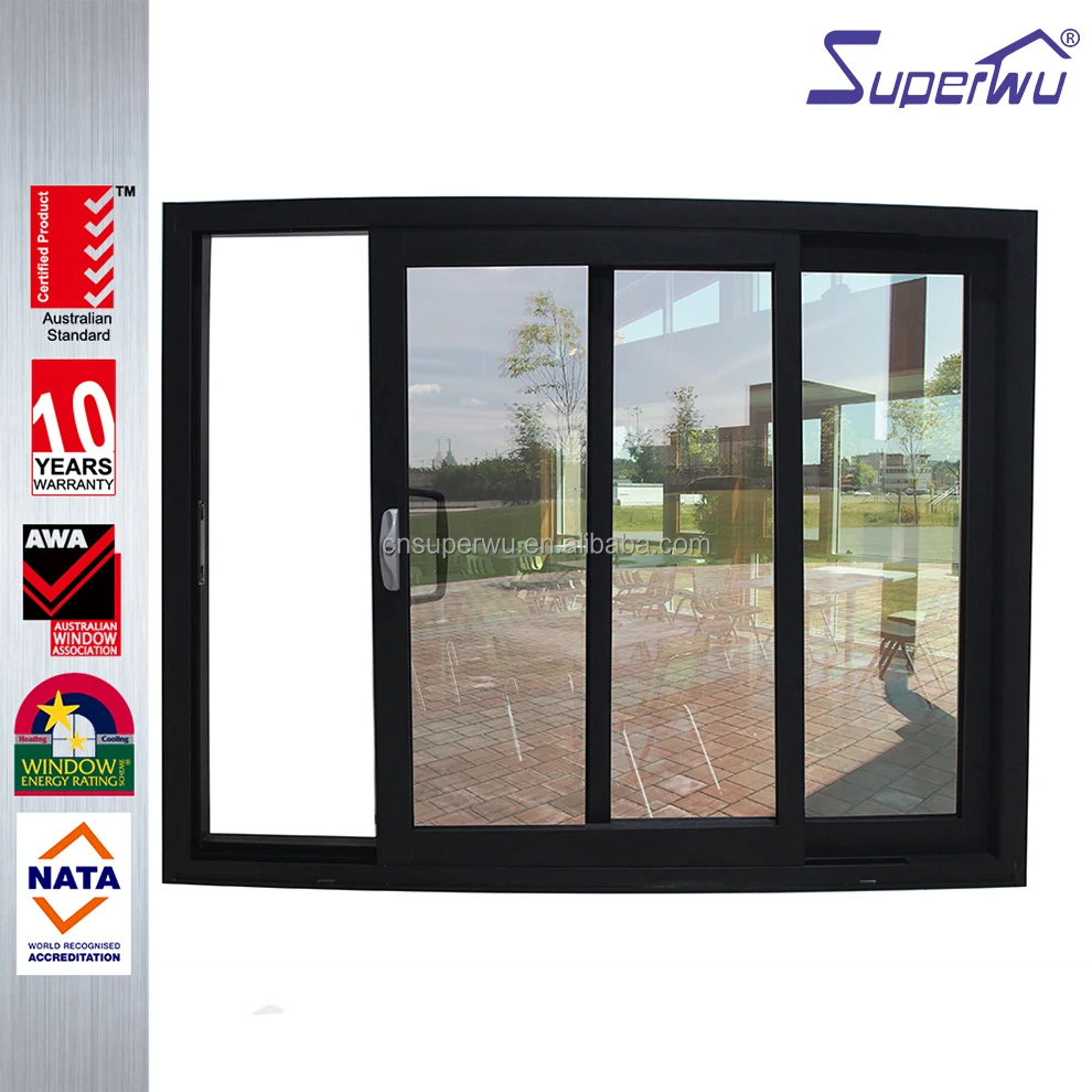 storm proof Aluminium sliding window price big glass windows sliding window