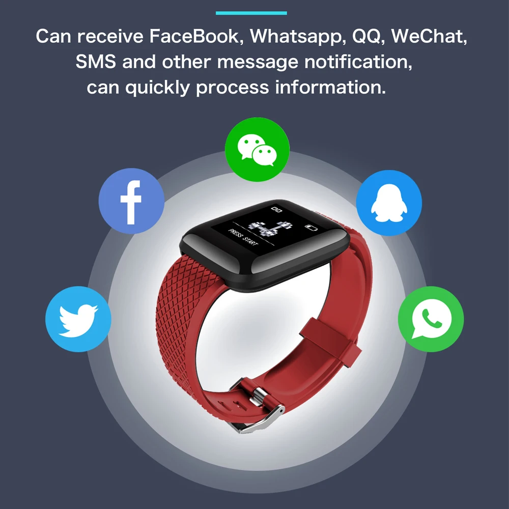 Popular Waterproof Smartwatch 116 Plus Smart Watch Sport Heart Rate Tracker  Ios Android Fitness Tracker D13