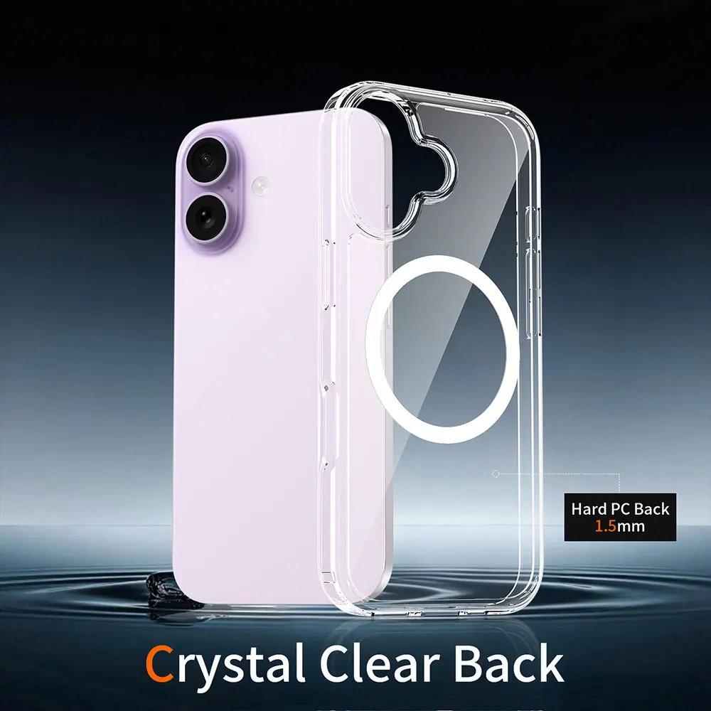 Transparent Anti-Yellow Phone Case for Iphone 17 16 15 14 13 Shockproof Dustproof 1.5MM PC+TPU Clear Mobile Cell Phone Cover