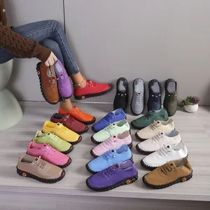 Plus Size New Comfortable Lightweight White Casual Sport Shoes Mother Fashion Sneakers Hand Make Loafer Shoes