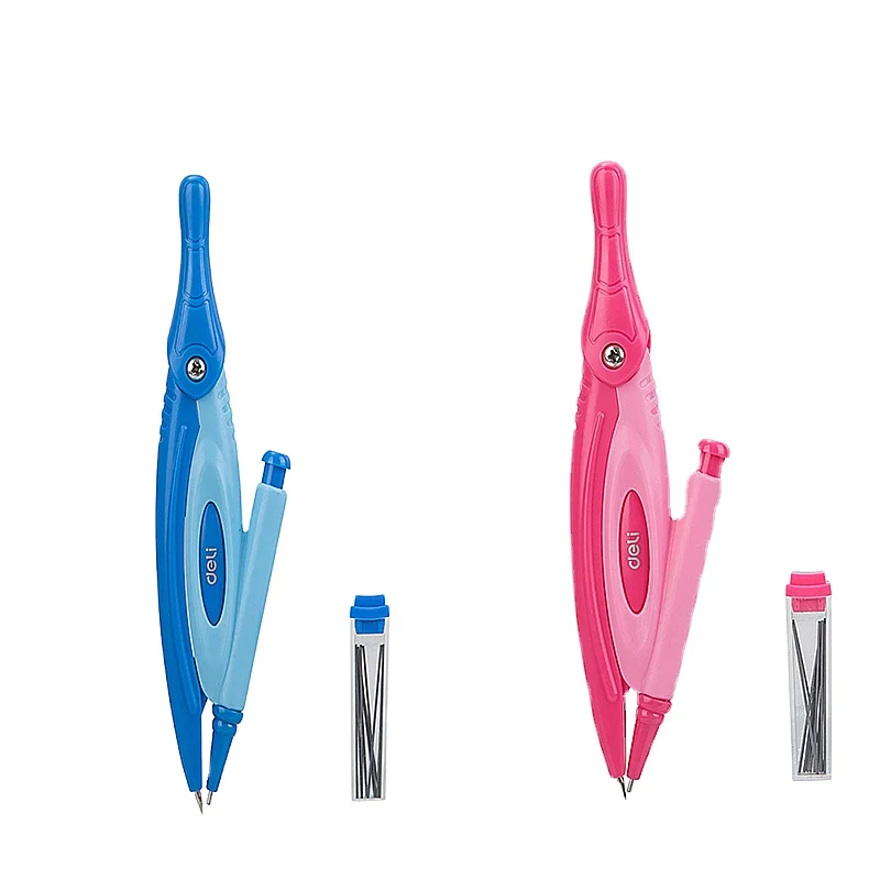 Deli EG20002 Compasses with Mechanical Pencils Plastic 2 Pcs 2C Stationery1pc