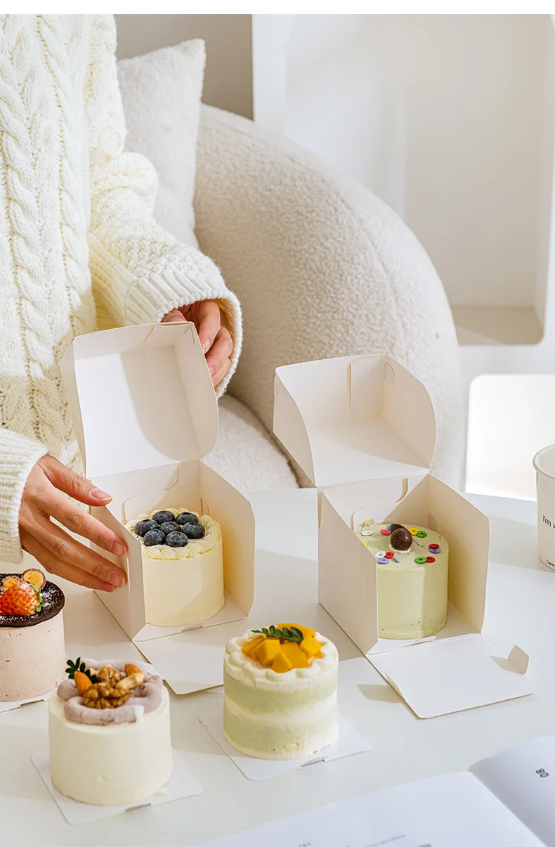 Ins Style 3 Inch Mousse Cake Dessert Packing Box Bread Paper Box