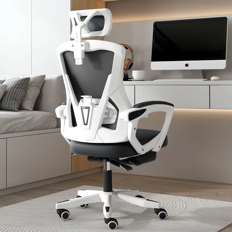 Factory Direct Price White Color Plastic Mesh Chair Computer Chair Office Office Chair with Footrest in Stock
