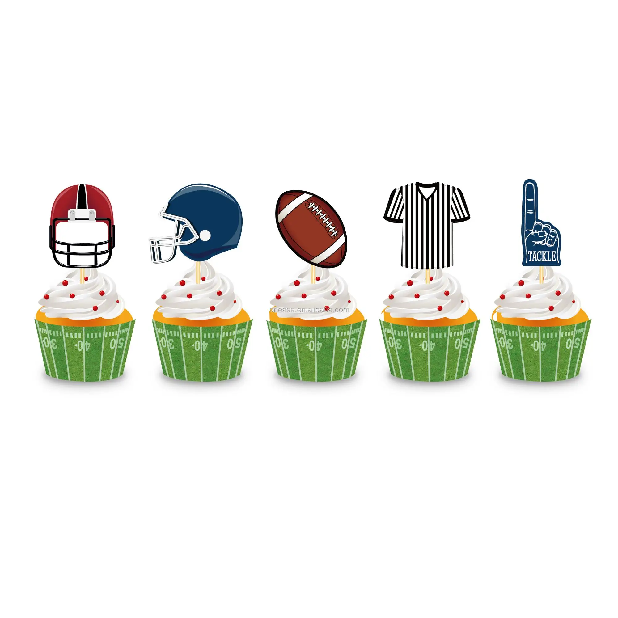 NFL Teams Cupcake Toppers - Custom Party Creations