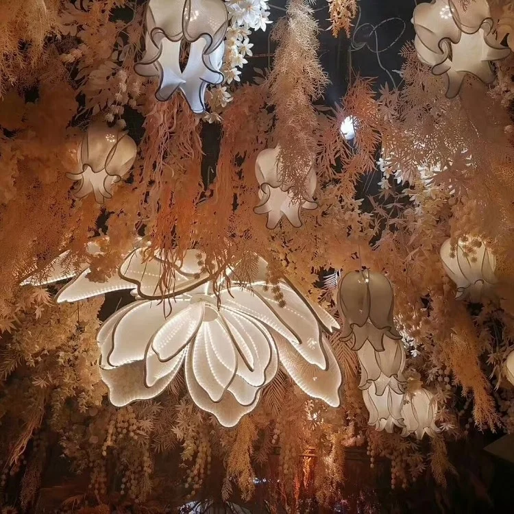 2019 New Design Dual Use LED Large Flowers Walkway Stand Ceiling Decoration Wedding Party Deco