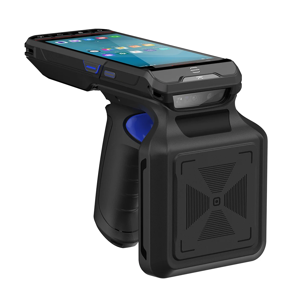 2MP 13MP HD Camera NFC UHF RFID Handheld Reader Writer Bluetooth WIFI 4G Android 13 20m Long Distance UHF RFID Handheld Reader