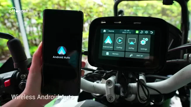 OTTOCAST Portable Motorcycle Wireless CarPlay/Android Auto Screen