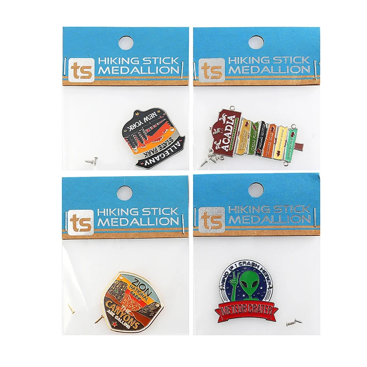 Custom Metal Walking Hiking Stick Medallion