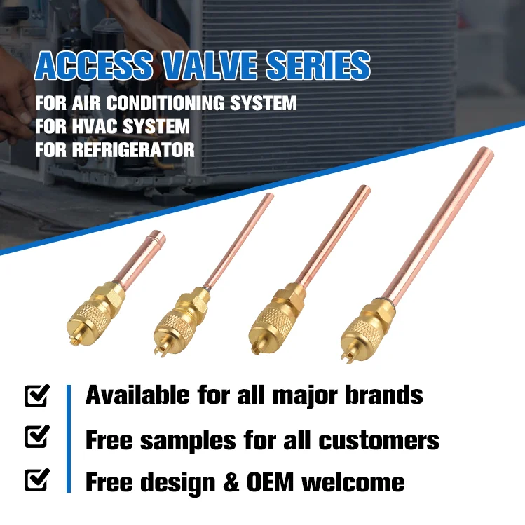 Hailiang Refrigerant R410a Brass Copper Gas Charging Valve Pin AC Refrigeration Valve Pipe Fittings