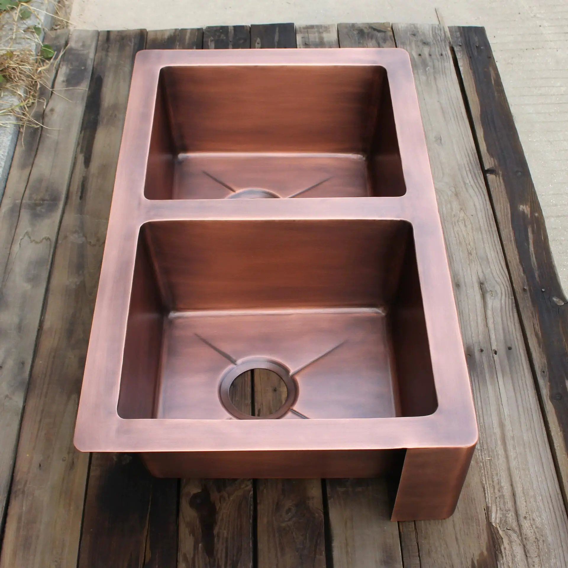 Double Bowl Hammered Copper Sinks For Kitchen Buy Made In China