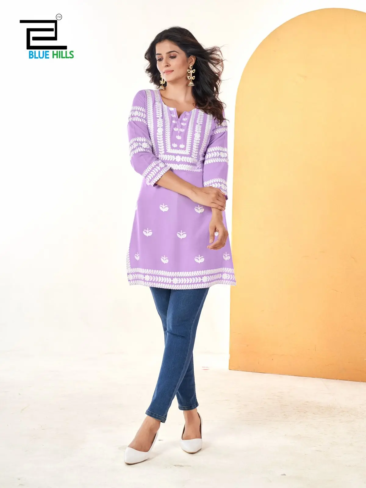 Attractive Design 14 kg Rayon Kurti and Jeans for Office and Regular Wear Ladies Kurtis Available at Wholesale Supplier