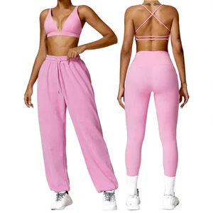 Solid Breathable Plus Size 4-Piece Women's Active Wear Set Athletic Sportswear Jogger Gym Fitness Yoga