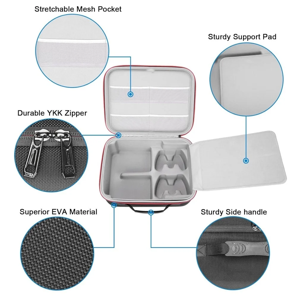 product hard eva case for ps5 gaming console and other accessories waterproof  portable laudtec-4