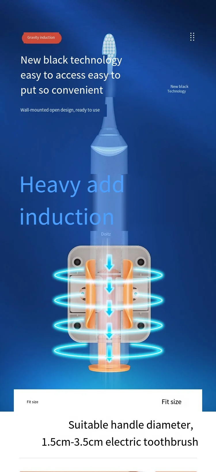 Creative Retractable self-adjusting electric toothbrush storage rack Wall-mounted gravity-sensing toothbrush storage rack factory