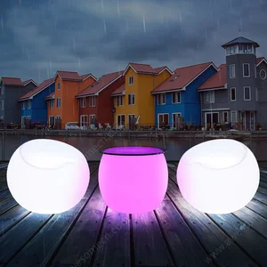Modern Waterproof Plastic Bar Stool Lighted Color-Change Chair for Hotels