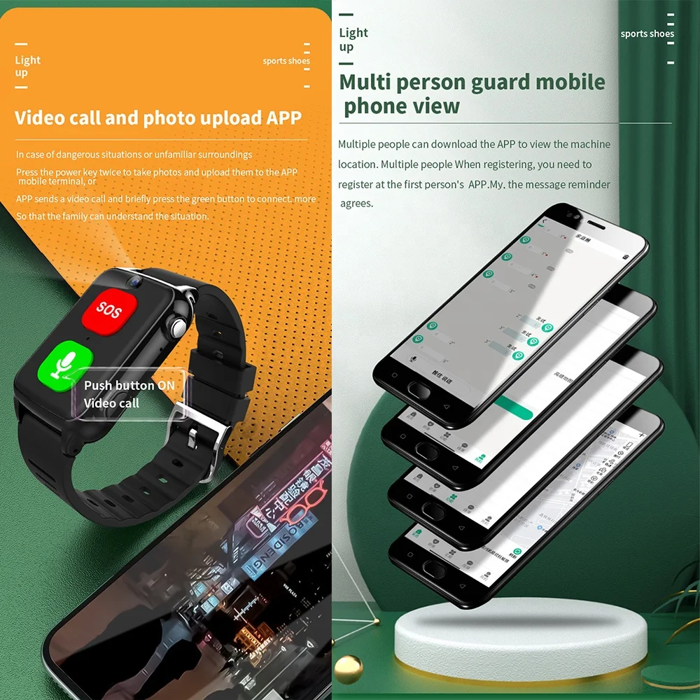 Autism Patients Smartwatch SOS Call Tracking App Control GeoFence Function Warning Device GPS Tracker Smart Bracelet Watch