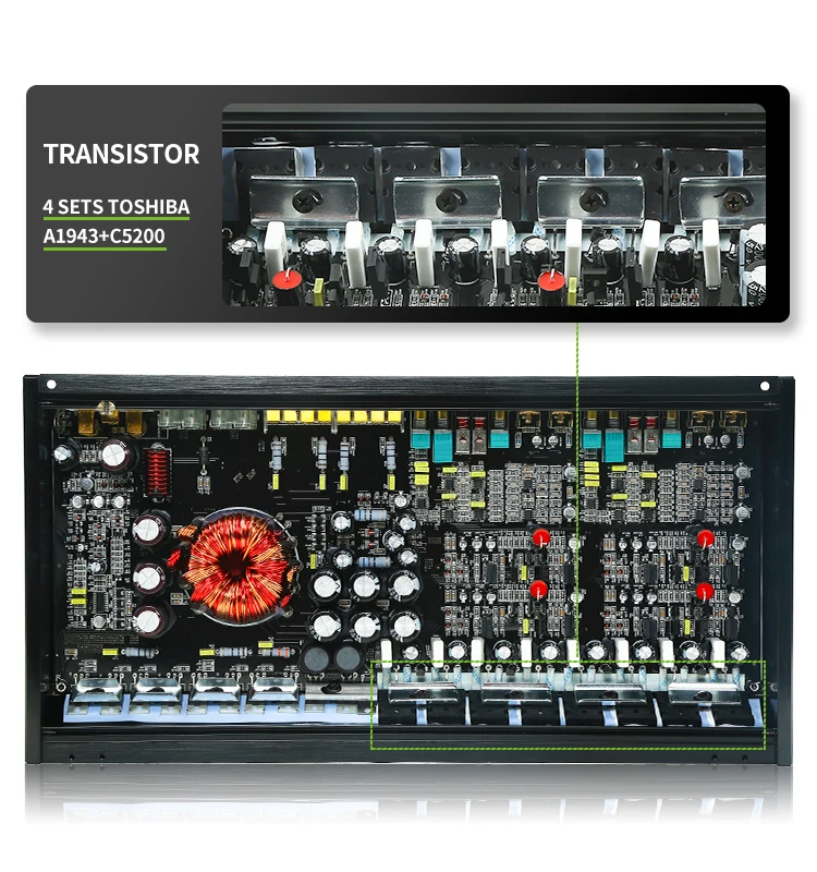 Teampie Car Audio System 4 Channel Class Ab Mosfet Power Supply Car Amplifier For Mids And Highs