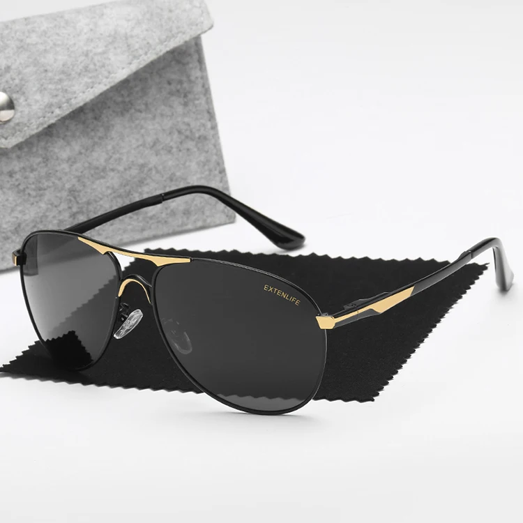 2023  Designer Men Metal Frame Sun Glasses Outdoor Sport Fishing Black  Lens Sunglasses